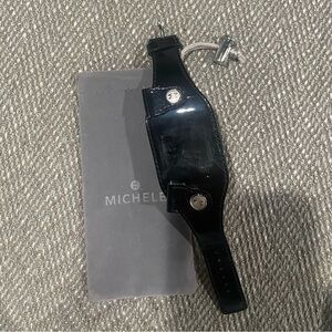 Michele Black Leather Watch Strap